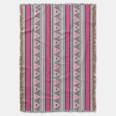Modern Southwestern Geometric, Roze & Gray / Grijs Deken (Voorkant Verticaal)