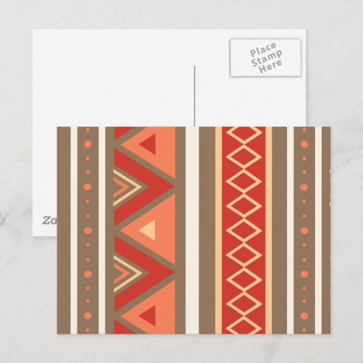 Modern Southwestern Geometric, Taupe & Oranje Briefkaart (Voorkant / Achterkant)