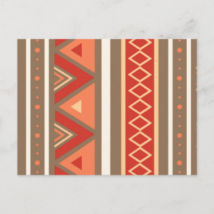 Modern Southwestern Geometric, Taupe & Oranje Briefkaart