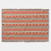 Modern Southwestern Geometric, Taupe & Oranje Deken (Voorkant)