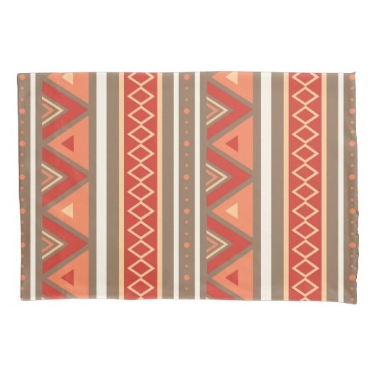 Modern Southwestern Geometric, Taupe & Oranje Kussensloop (Voorkant)