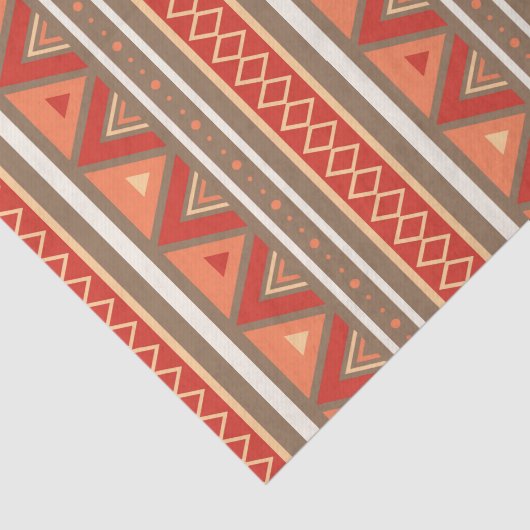 Modern Southwestern Geometric, Taupe & Oranje Tissuepapier (Detail)