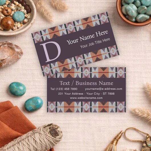 Modern Southwestern Geometric Tribal Art Pattern Visitekaartje