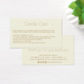 Modern Soy Candle Care Kaart met Logo (Bureau)