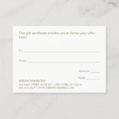 Modern Spa Salon Tropical Gift Certificaat (Achterkant)