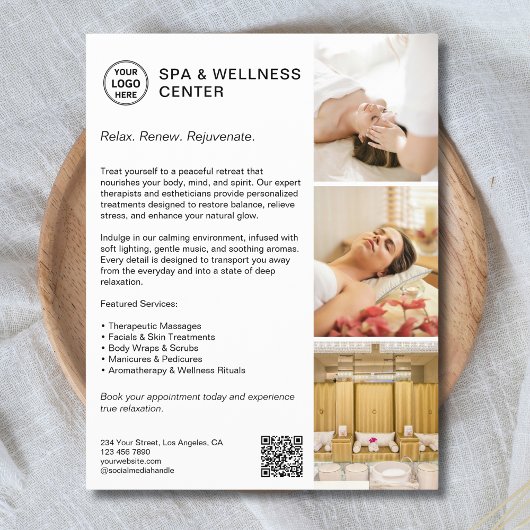 Modern Spa Wellness Wit Promotiebedrijf Flyer