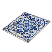 Modern Spaans Azulejo Decor Elegant Blauw Tegeltje (Zijkant)