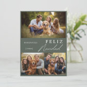 Modern Spaans Feliz Navidad Foto Kerstmis Feestdagenkaart (Staand voorkant)