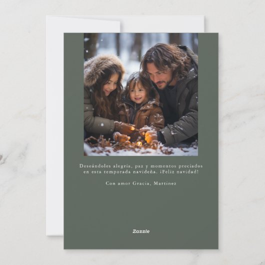 Modern Spaans Feliz Navidad Foto Kerstmis Feestdagenkaart (Achterkant)