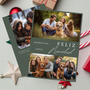 Modern Spaans Feliz Navidad Foto Kerstmis Feestdagenkaart