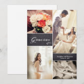 Modern Spaans Script Photo Collage Wedding Bedankkaart (Voorkant / Achterkant)