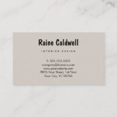 Modern Space Designer laat esthetiek achter. Visitekaartje (Achterkant)