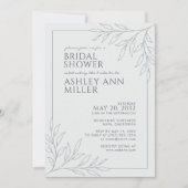 Modern Space Grey Foliage Outline Vrijgezellenfees Kaart (Voorkant)