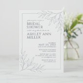 Modern Space Grey Foliage Outline Vrijgezellenfees Kaart (Staand voorkant)