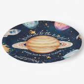 Modern Space Outer Galaxy Baby shower Papieren Bordje (Gekanteld)