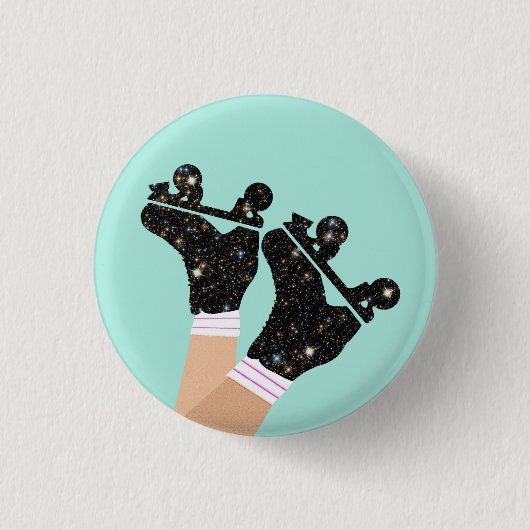 Modern Space Roller Schaatsen Roller Derby Mint Ronde Button 3,2 Cm (Voorkant)