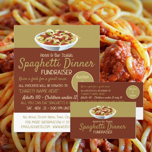 Modern Spaghetti Dinner Fundraiser Event Flyer
