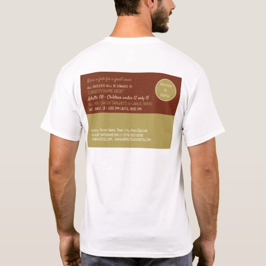 Modern Spaghetti Dinner Fundraiser Event T-shirt (Achterkant)