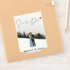 Modern sparen de Aangepaste Foto van de Datum Sticker