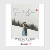 Modern sparen de Aangepaste Foto van de Datum Sticker (Vel)