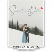 Modern sparen de Aangepaste Foto van de Datum Sticker (Voorkant)
