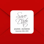 Modern sparen de aankondiging van het huwelijk van vierkante sticker