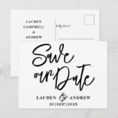 Modern Sparen de Briefkaart van de Datum van het Z (Voorkant / Achterkant)