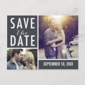 Modern sparen de Collage van de Foto van de Datum Aankondigingskaart (Voorkant)