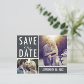 Modern sparen de Collage van de Foto van de Datum Aankondigingskaart (Staand voorkant)