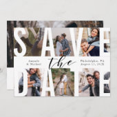 Modern Sparen de Collage van de Foto van de Datum Kaart (Voorkant / Achterkant)