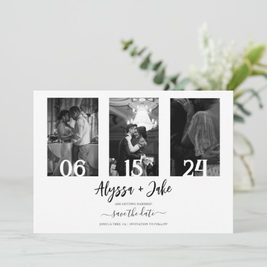 Modern sparen de Collage van de Foto van de Datum Kaart (Staand voorkant)