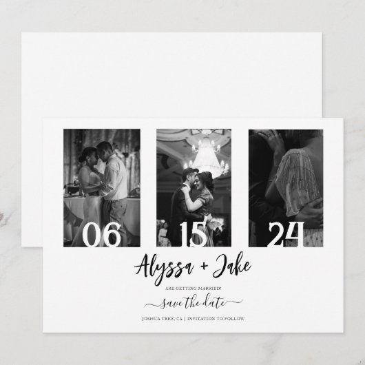 Modern sparen de Collage van de Foto van de Datum Kaart (Voorkant / Achterkant)