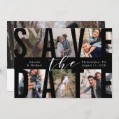 Modern Sparen de Collage van de Foto van de Datum Kaart (Voorkant / Achterkant)