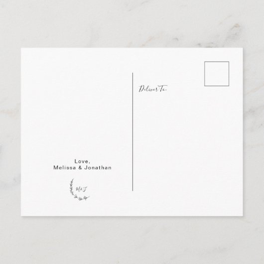 Modern sparen de Datum Blauw van de Powder Aankondigingskaart (Achterkant)