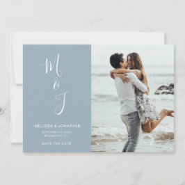 Modern sparen de Datum Blauw van de Powder Save The Date