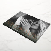 Modern sparen de Datum Blush / Roos Gold Folie Uitnodiging (Gedraaid)