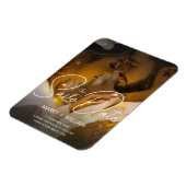 Modern sparen de datum bruiloft elegante herfst fo magneet (Linkerzijde)