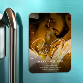 Modern sparen de datum bruiloft elegante herfst fo magneet