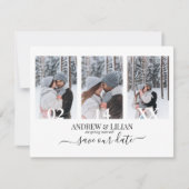 Modern sparen de Datum Eenvoudige Monogram van de Kaart (Voorkant)