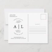 Modern sparen de Datum Eenvoudige Monogram van de Kaart (Achterkant)