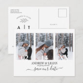 Modern sparen de Datum Eenvoudige Monogram van de Kaart (Voorkant / Achterkant)