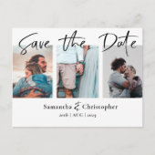 Modern sparen de Datum Elegant de Collage van de F Aankondigingskaart (Voorkant)