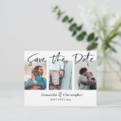 Modern sparen de Datum Elegant de Collage van de F Aankondigingskaart (Staand voorkant)