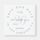 Modern Sparen de Datum Gelaagde Dag Blauwe Naam va Magneet (Voorkant)