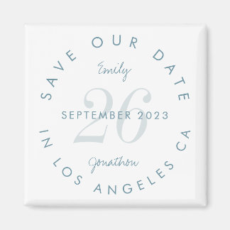 Modern Sparen de Datum Gelaagde Dag Blauwe Naam va Magneet