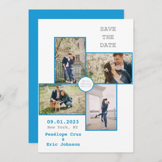 Modern sparen de Datum Kaart (Voorkant / Achterkant)