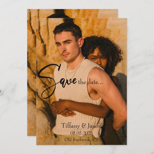 Modern sparen de Datum Kaart (Voorkant / Achterkant)