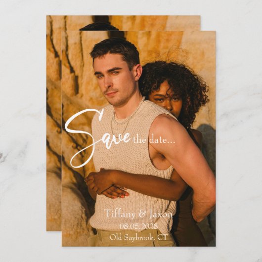 Modern sparen de Datum Kaart (Voorkant / Achterkant)