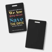 Modern sparen de Datum Mededelingen Kaart Badge (Voor- en achterkant)