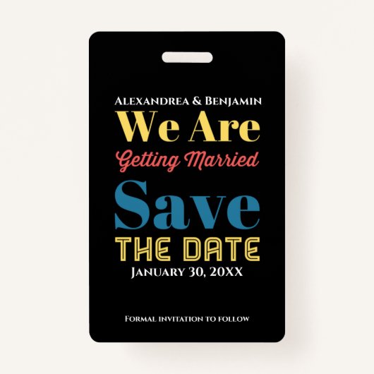 Modern sparen de Datum Mededelingen Kaart Badge (Voorkant)